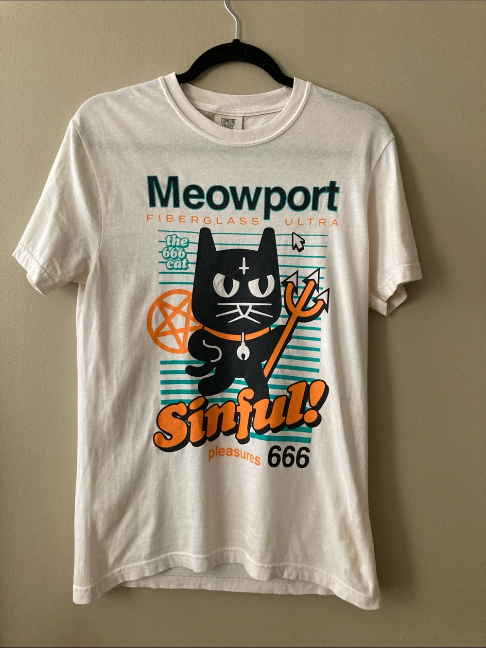 Graphic t shirt Philadelphia screeprinted tee 666 cat Newport parody NEW cotton